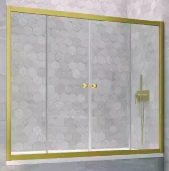 Шторка на ванну стеклянная «Vegas Glass» Z2V Novo 190/140 Crystal vision/золото матовое