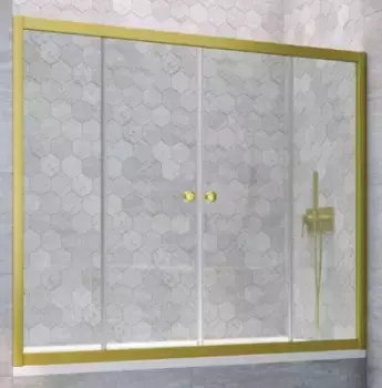 Шторка на ванну стеклянная «Vegas Glass» Z2V Novo 155/140 Crystal vision/золото матовое