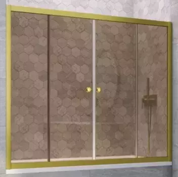 Шторка на ванну стеклянная «Vegas Glass» Z2V Novo 165/140 бронза/золото матовое