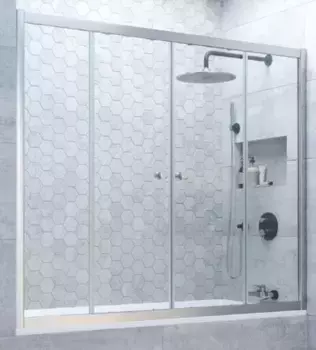 Шторка на ванну стеклянная «Vegas Glass» Z2V Novo 190/140 Crystal vision/хром матовая