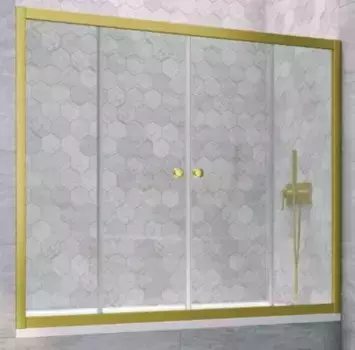 Шторка на ванну стеклянная «Vegas Glass» Z2V Novo 165/140 прозрачная/золото матовое