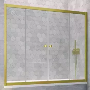 Шторка на ванну стеклянная «Vegas Glass» Z2V Novo 185/140 прозрачная/золото матовое