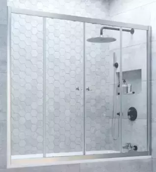 Шторка на ванну стеклянная «Vegas Glass» Z2V Novo 200/140 Crystal vision/хром матовая
