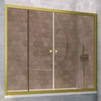 Шторка на ванну стеклянная «Vegas Glass» Z2V Novo 200/140 бронза/золото матовое