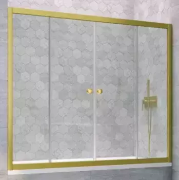 Шторка на ванну стеклянная «Vegas Glass» Z2V Novo 200/140 прозрачная/золото матовое