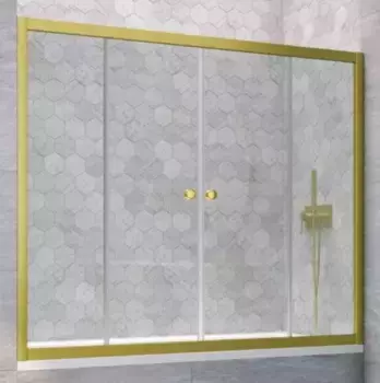 Шторка на ванну стеклянная «Vegas Glass» Z2V Novo 195/140 Crystal vision/золото матовое