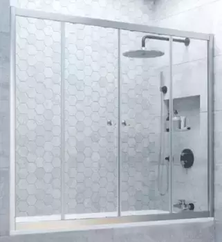 Шторка на ванну стеклянная «Vegas Glass» Z2V Novo 195/140 Crystal vision/хром матовая