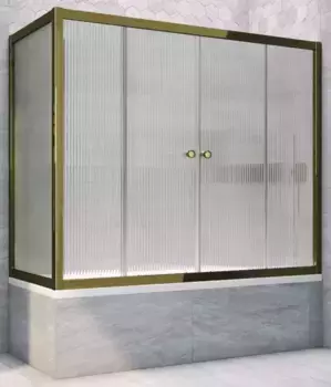 Шторка на ванну стеклянная «Vegas Glass» Z2V+ZVF Tur Novo 170/70 Moru рифлёная/бронза универсальная