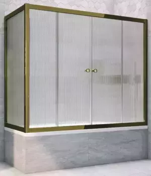 Шторка на ванну стеклянная «Vegas Glass» Z2V+ZVF Tur Novo 165/90 Moru рифлёная/бронза универсальная