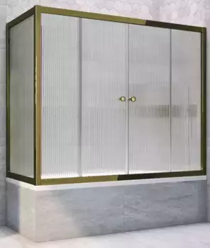 Шторка на ванну стеклянная «Vegas Glass» Z2V+ZVF Tur Novo 170/75 Moru рифлёная/бронза универсальная
