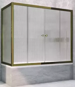 Шторка на ванну стеклянная «Vegas Glass» Z2V+ZVF Tur Novo 180/75 Moru рифлёная/бронза универсальная