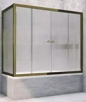 Шторка на ванну стеклянная «Vegas Glass» Z2V+ZVF Tur Novo 185/70 Moru рифлёная/бронза универсальная