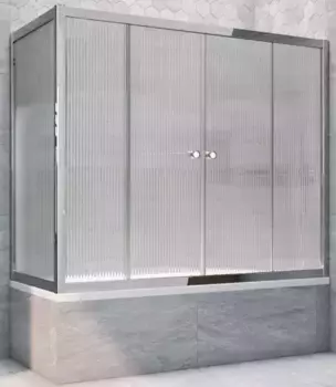 Шторка на ванну стеклянная «Vegas Glass» Z2V+ZVF Tur Novo 190/70 Moru рифлёная/хром глянцевая универсальная