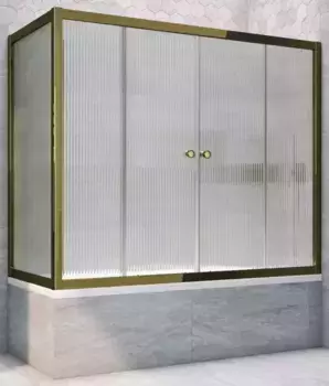 Шторка на ванну стеклянная «Vegas Glass» Z2V+ZVF Tur Novo 190/75 Moru рифлёная/бронза универсальная