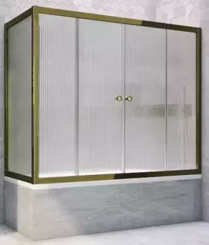 Шторка на ванну стеклянная «Vegas Glass» Z2V+ZVF Tur Novo 190/90 Moru рифлёная/бронза универсальная