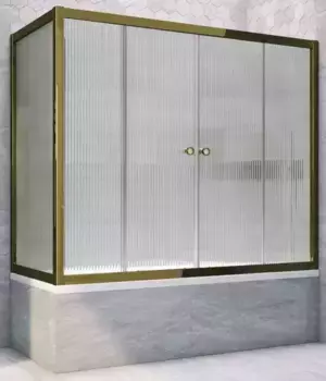 Шторка на ванну стеклянная «Vegas Glass» Z2V+ZVF Tur Novo 175/75 Moru рифлёная/бронза универсальная
