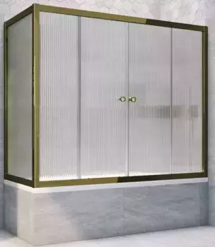 Шторка на ванну стеклянная «Vegas Glass» Z2V+ZVF Tur Novo 175/90 Moru рифлёная/бронза универсальная