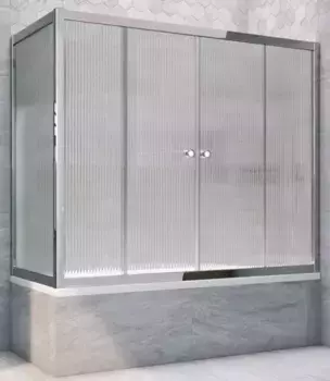 Шторка на ванну стеклянная «Vegas Glass» Z2V+ZVF Tur Novo 185/70 Moru рифлёная/хром глянцевая универсальная