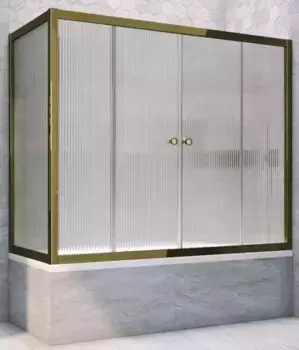 Шторка на ванну стеклянная «Vegas Glass» Z2V+ZVF Tur Novo 175/85 Moru рифлёная/бронза универсальная