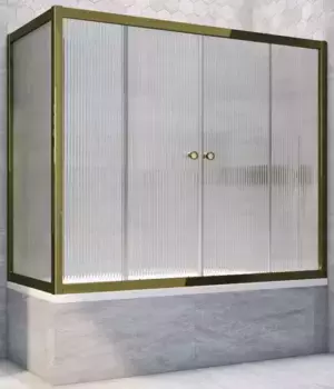Шторка на ванну стеклянная «Vegas Glass» Z2V+ZVF Tur Novo 180/70 Moru рифлёная/бронза универсальная