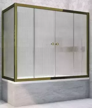 Шторка на ванну стеклянная «Vegas Glass» Z2V+ZVF Tur Novo 180/85 Moru рифлёная/бронза универсальная