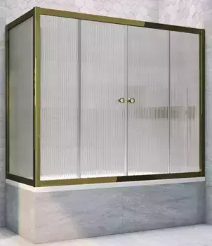 Шторка на ванну стеклянная «Vegas Glass» Z2V+ZVF Tur Novo 170/85 Moru рифлёная/бронза универсальная