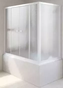 Шторка на ванну стеклянная «Vegas Glass» Z2V+ZVF Novo 155/70 шиншилла/белая универсальная