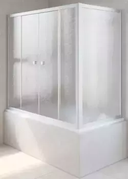 Шторка на ванну стеклянная «Vegas Glass» Z2V+ZVF Novo 190/90 шиншилла/хром матовая универсальная