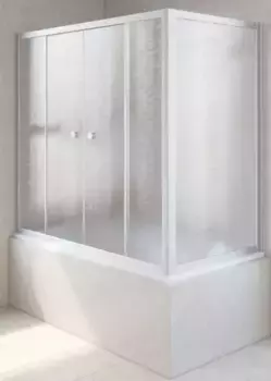 Шторка на ванну стеклянная «Vegas Glass» Z2V+ZVF Novo 165/70 шиншилла/хром матовая универсальная