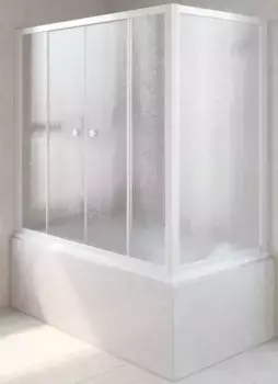 Шторка на ванну стеклянная «Vegas Glass» Z2V+ZVF Novo 170/70 шиншилла/белая универсальная