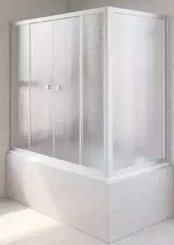 Шторка на ванну стеклянная «Vegas Glass» Z2V+ZVF Novo 175/70 шиншилла/хром матовая универсальная