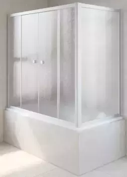 Шторка на ванну стеклянная «Vegas Glass» Z2V+ZVF Novo 165/75 шиншилла/хром матовая универсальная