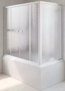 Шторка на ванну стеклянная «Vegas Glass» Z2V+ZVF Novo 170/75 шиншилла/хром матовая универсальная