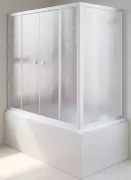 Шторка на ванну стеклянная «Vegas Glass» Z2V+ZVF Novo 170/80 шиншилла/хром матовая универсальная