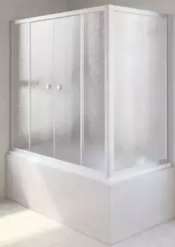 Шторка на ванну стеклянная «Vegas Glass» Z2V+ZVF Novo 185/75 шиншилла/хром матовая универсальная