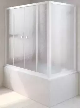 Шторка на ванну стеклянная «Vegas Glass» Z2V+ZVF Novo 190/70 шиншилла/белая универсальная
