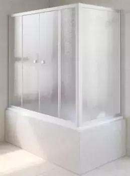 Шторка на ванну стеклянная «Vegas Glass» Z2V+ZVF Novo 150/70 шиншилла/хром матовая универсальная