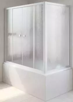 Шторка на ванну стеклянная «Vegas Glass» Z2V+ZVF Novo 170/85 шиншилла/хром матовая универсальная