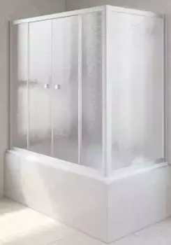 Шторка на ванну стеклянная «Vegas Glass» Z2V+ZVF Novo 185/70 шиншилла/хром матовая универсальная