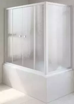 Шторка на ванну стеклянная «Vegas Glass» Z2V+ZVF Novo 185/90 шиншилла/хром матовая универсальная