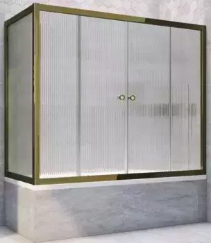 Шторка на ванну стеклянная «Vegas Glass» Z2V+ZVF Tur Novo 195/90 Moru рифлёная/бронза универсальная