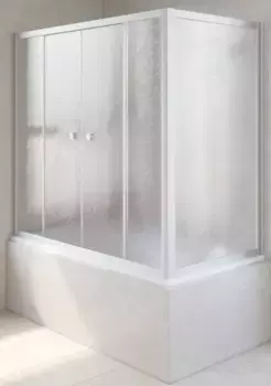 Шторка на ванну стеклянная «Vegas Glass» Z2V+ZVF Novo 180/70 шиншилла/хром матовая универсальная