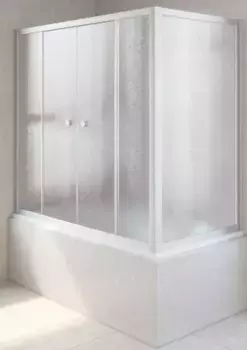 Шторка на ванну стеклянная «Vegas Glass» Z2V+ZVF Novo 185/85 шиншилла/хром матовая универсальная