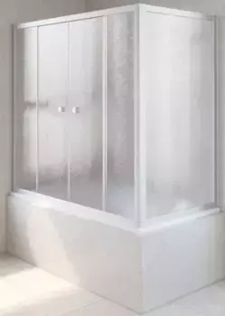 Шторка на ванну стеклянная «Vegas Glass» Z2V+ZVF Novo 190/75 шиншилла/хром матовая универсальная
