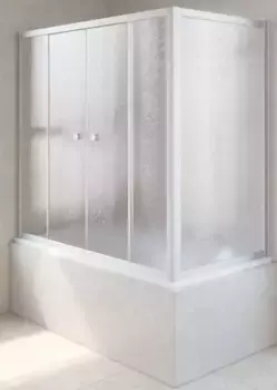 Шторка на ванну стеклянная «Vegas Glass» Z2V+ZVF Novo 200/70 шиншилла/хром матовая универсальная