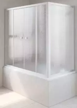 Шторка на ванну стеклянная «Vegas Glass» Z2V+ZVF Novo 200/90 шиншилла/хром матовая универсальная
