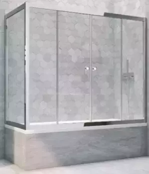 Шторка на ванну стеклянная «Vegas Glass» Z2V+ZVF Tur Novo 165/85 Crystal vision/хром глянцевая универсальная