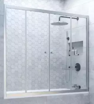 Шторка на ванну стеклянная «Vegas Glass» Z2V Novo 150/140 Crystal vision/хром матовый