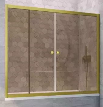 Шторка на ванну стеклянная «Vegas Glass» Z2V Novo 160/140 бронза/золото матовое