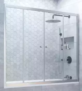 Шторка на ванну стеклянная «Vegas Glass» Z2V Novo 160/140 Crystal vision/хром матовый